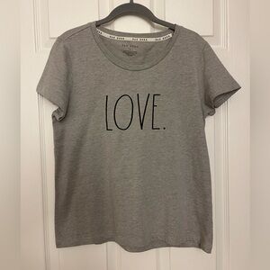 Rae Dunn Gray 'Love' Short Sleeve Tee
